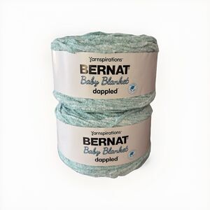Bernat Baby Blanket Dappled Misty Jungle Green Yarn 2 Skeins 300g 10.5oz Bulky